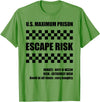 Halloween Scary Fun Tees by Wavespeech Halloween Escape Risk Prison Jail Inmate T-Shirt - Grass Green