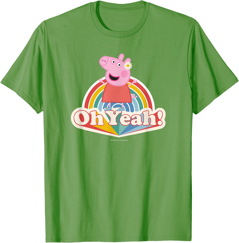 Peppa Pig Oh Yeah! Rainbow Daisy Queen T-Shirt - Grass Green