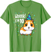 Guinea Pig Birthday by Joy Haus Guinea Pig Birthday Party Wheek Kid 10 Year Old 10th Outfit T-Shirt - Grass Green