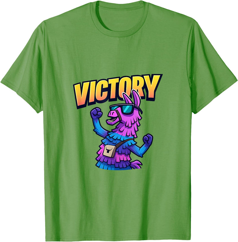 PixelLlama Victory Gaming Victory Llama T-Shirt - Grass Green