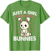 Just a Girl Who Loves Bunnies Kids Girls Rabbit Bunny T-Shirt in Grass Green