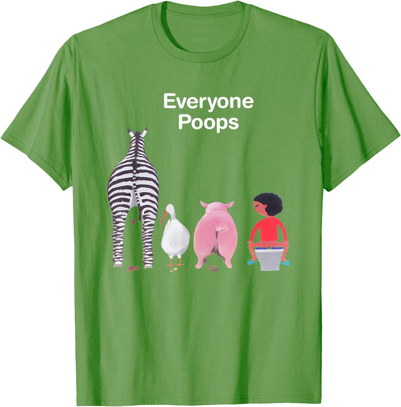 Everyone Poops Funny Zebra Pig Toilet Humor Tees Everyone Poops Funny Zebra Pig Toilet Humor T-Shirt - Grass Green