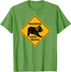 Australia Retro Koala Co. Koala Bear Warning Sign - Drop Bears Funny Koalas Australia T-Shirt - Grass Green