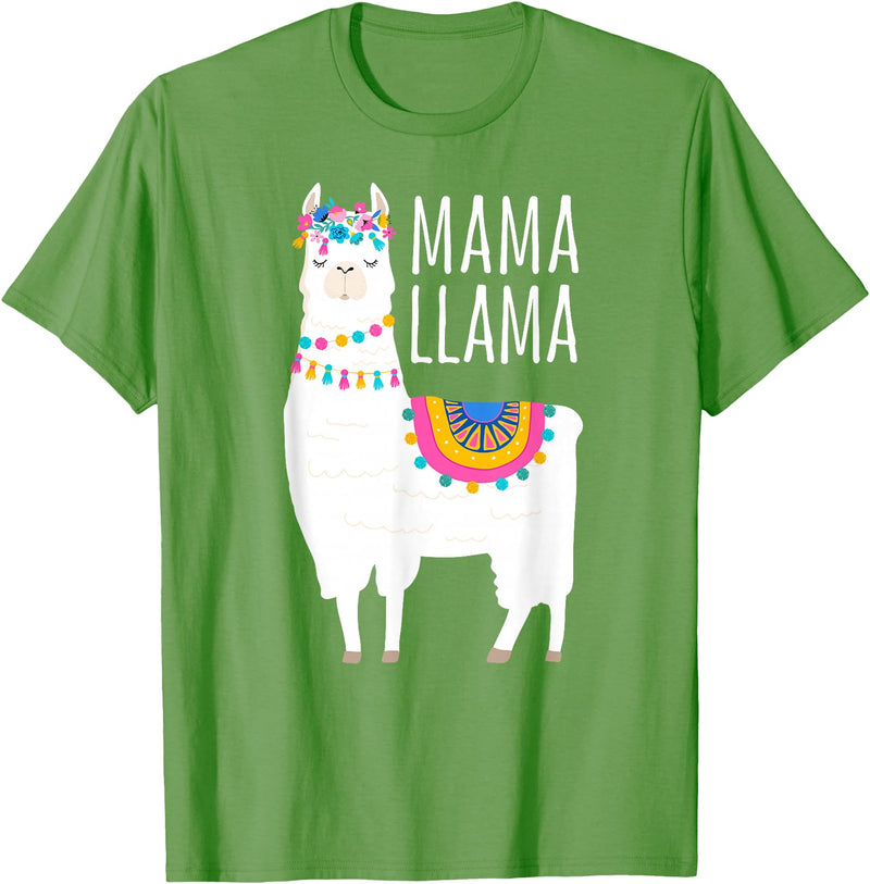 Mama Llama Lover Gifts by Memme Mama Llama Shirt for Women T-Shirt - Grass Green