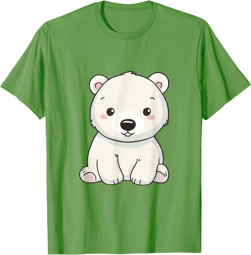 Polar Bears Shirts Cute Kawaii Polar Bears Lovers Gifts, White Bears T-Shirt - Grass Green