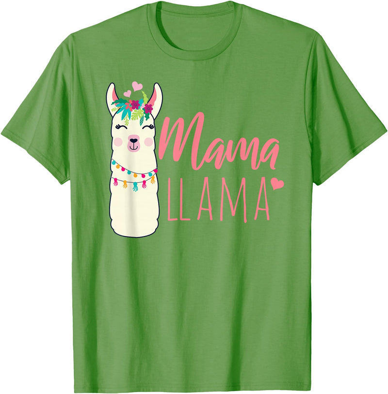 ADVENTURE ALPACA LLAMAS Designs MAMA LLAMA Funny Mother Lamas Meme T-Shirt - Grass Green