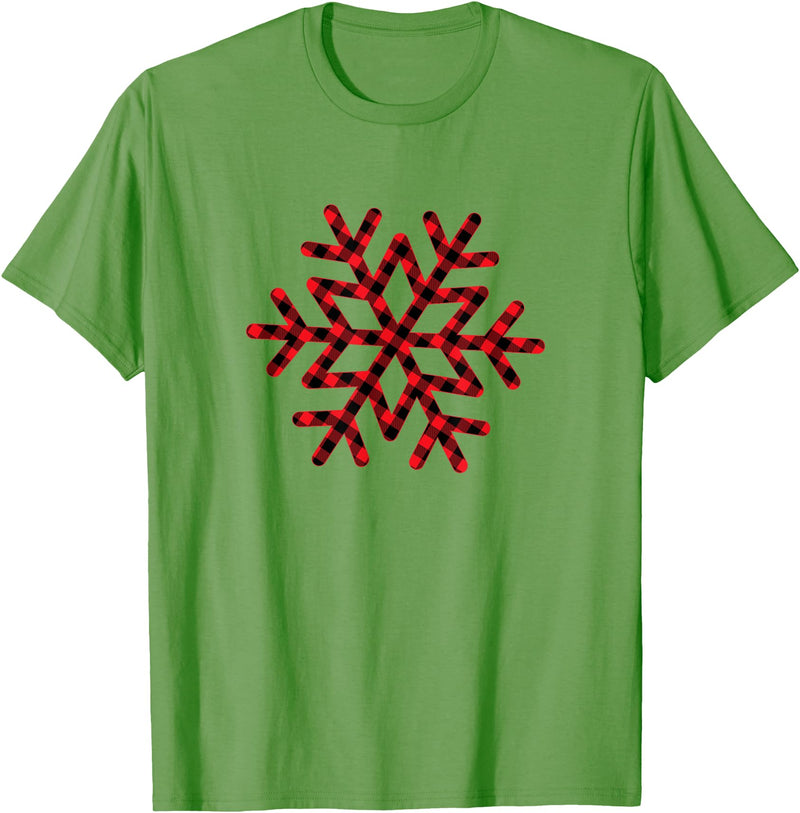 Christmas Snowflake buffalo plaid Holiday gifts Christmas snowflake buffalo plaid Holiday gift fun Winter T-Shirt - Grass