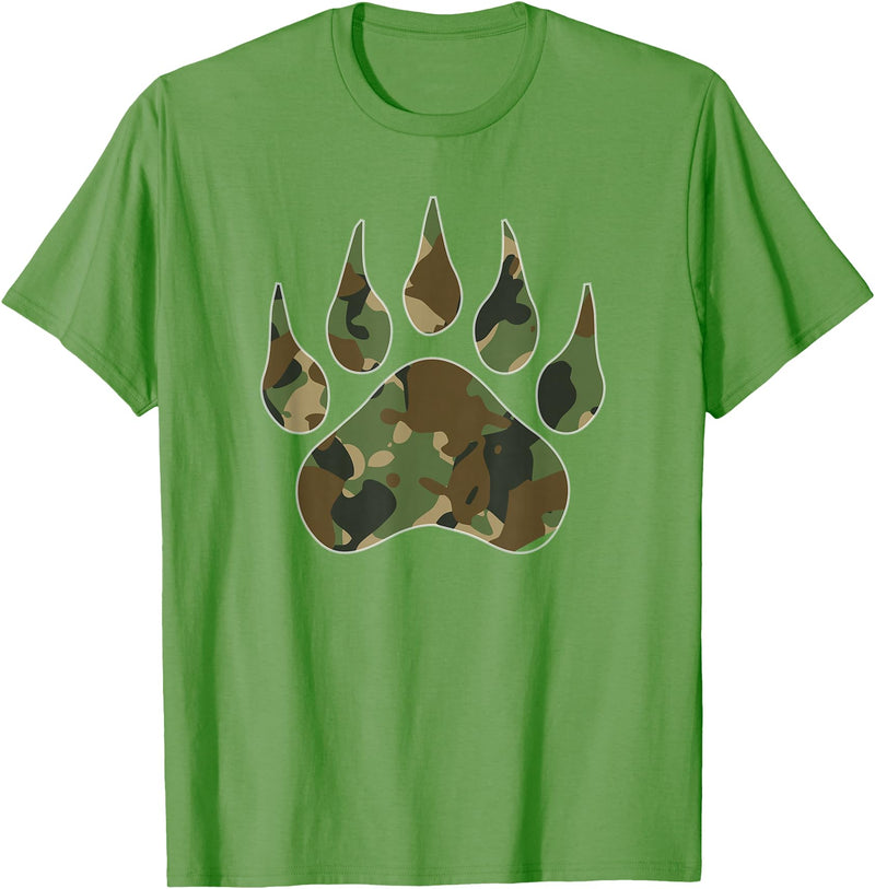 Camo Lover Camo Bear Claw Camouflage for Men Women T-Shirt - Grass Green