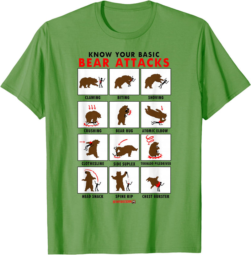 Bearmageddon Basic Bear Attacks Shirt T-Shirt - Grass Green