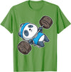BCC Funny Panda Shirts & Panda Bear Gifts Panda Bear Gym Workout Training Bench Press Weight Lifting T-Shirt - Grass Green