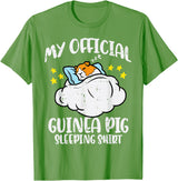Guinea Pig Shirts For Men Women Kids Gift My Official Guinea Pig Sleeping Shirt Cavy Women Kids Men T-Shirt - Grass Green