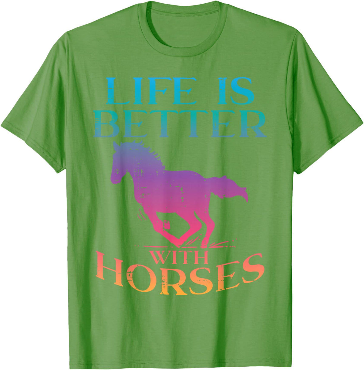Horse Riding Shirts Women Girls Equestrian Gifts Life Is Better With Horses Rider Equestrian Men Women T-Shirt - Grass Green