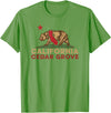 California Bear Vintage Cedar Grove West Coast Cedar Grove California Vintage Bear Retro State Pride T-Shirt - Grass Green