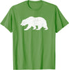 CALIFORNIA REPUBLIC GRIZZLY BEAR APPAREL California Grizzly Bear State Flag CALI Republic Silhouette T-Shirt - Grass Green