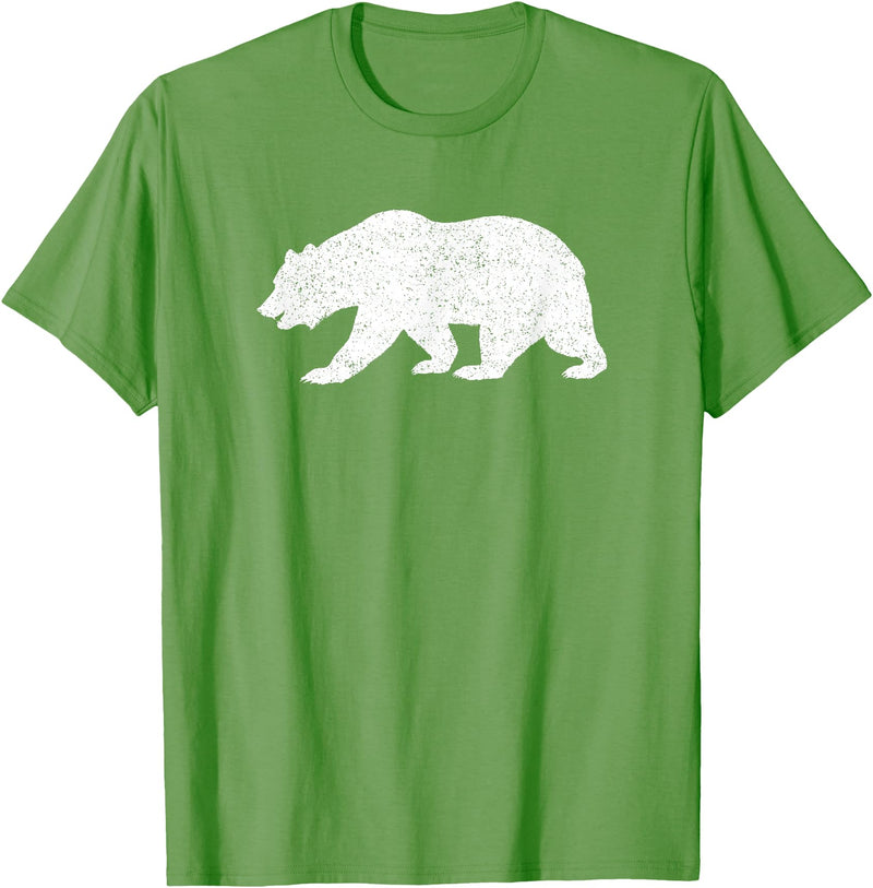 CALIFORNIA REPUBLIC GRIZZLY BEAR APPAREL California Grizzly Bear State Flag CALI Republic Silhouette T-Shirt - Grass Green