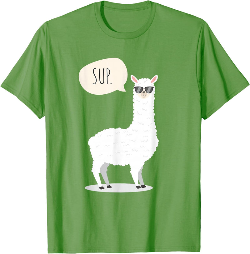 Funny & Cute Llama Gifts by OMG Sup No Drama Llama Alpaca T-Shirt - Grass Green