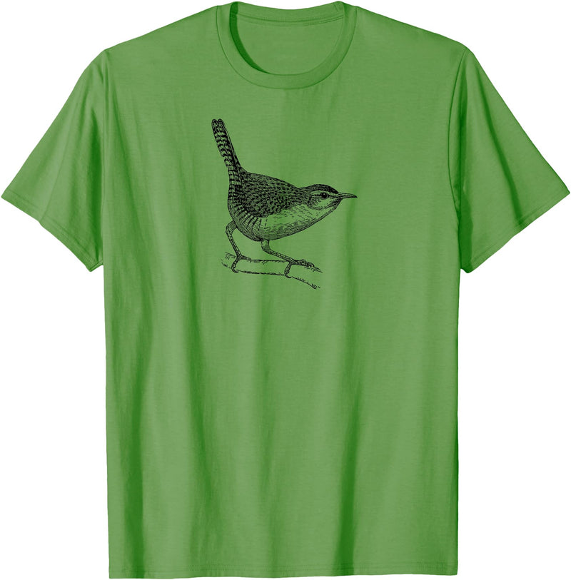 Birding Ornithologist Birds Wren Bird T-Shirt - Grass Green