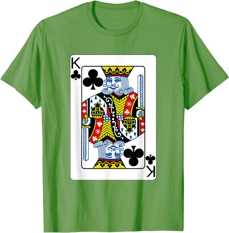 Card Deck Costume Shirt Co King of Clubs Playing Card T-Shirt Poker Player Costume T-Shirt - Grass Green