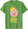 Hip Hop Animal Apparel Hip Hop Notorious PIG Farm Pun Old School Rap T-Shirt - Grass Green