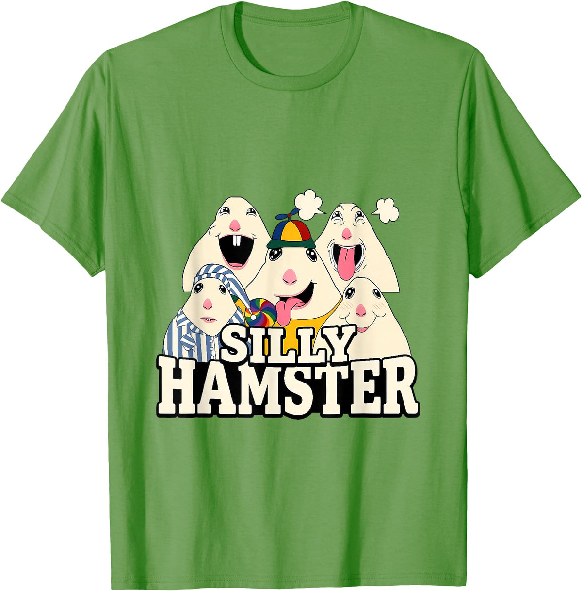 Funny Joke Silly Hamster Brain Rot Meme T-Shirt - Grass Green