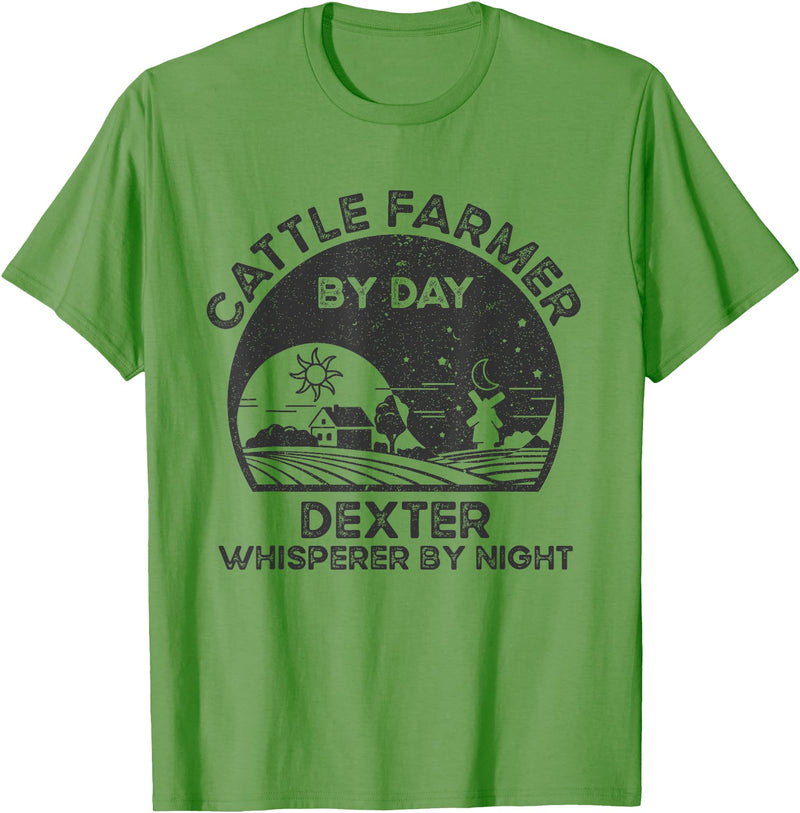 Funny Dexter Gift for Men, Women, Dad & Mom Cattle Farmer Whisperer Cow Rancher - Dexter T-Shirt - Grass Green