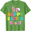 Happy Easter Bunny Rabbit Face Funny Easter Day Women Girls T-Shirt in Grass Green
