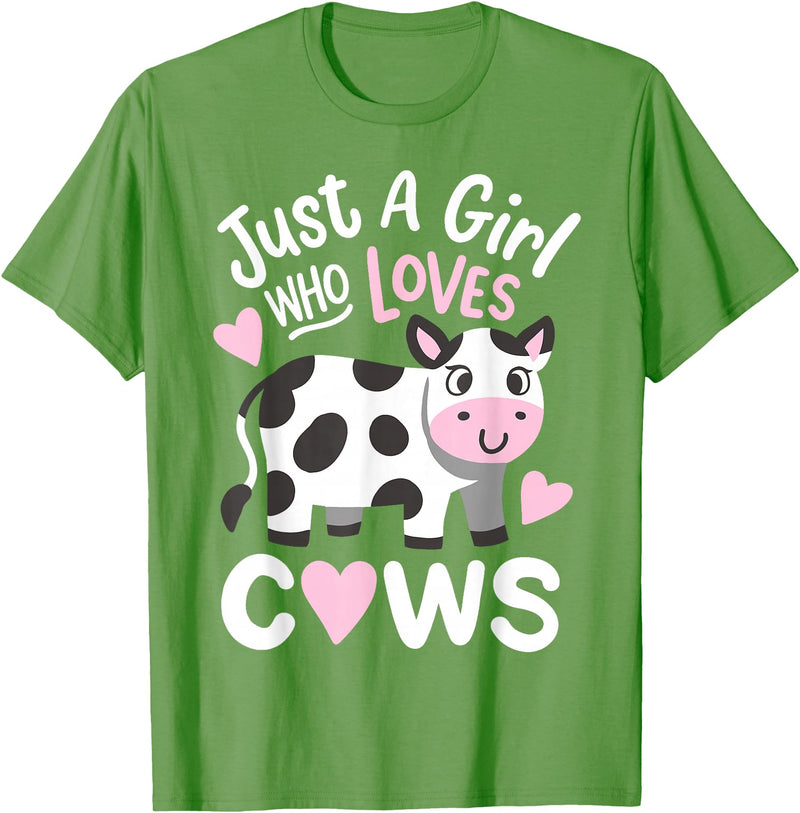 Just a Girl Who Loves Cows Co. Cow Just a Girl Who Loves Cows T-Shirt - Grass Green