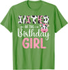 Cow Birthday Shirt For Family Men Women Cow Lover Sister Of The Birthday Girl Farm Cow 1 St Birthday Girl T-Shirt - Grass