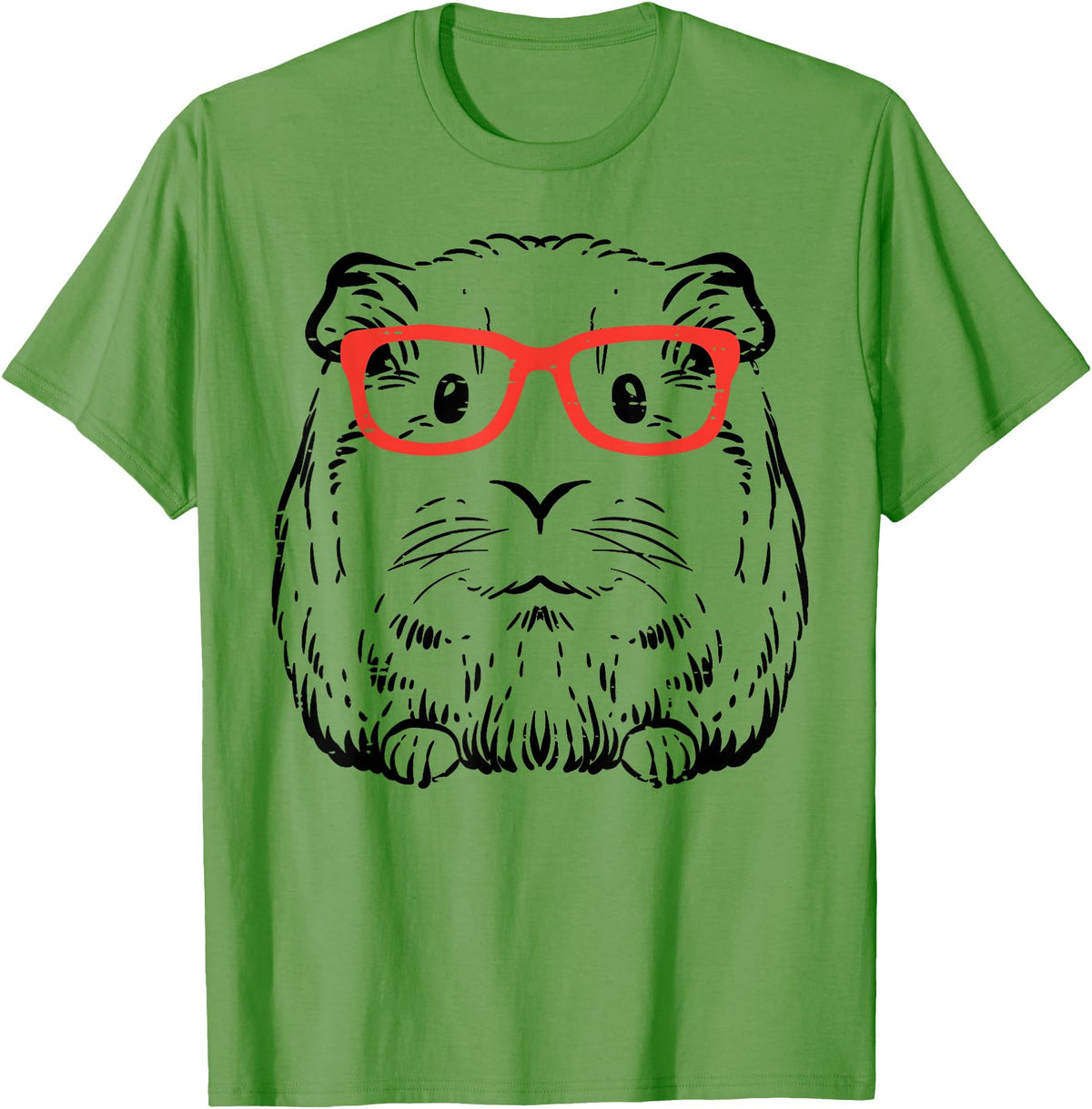 Guinea Pig Shirts For Men Women Kids Gift Guinea Pig Glasses Cute Hispter Cavy Nerd Pet Women Men Kids T-Shirt - Grass Green