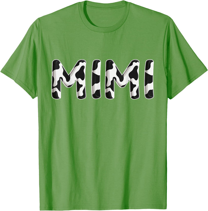 Cow Pattern Print Family Matching Birthday Shirts Cow Mimi Birthday Family Matching Mothers Day Boy Girl Farm T-Shirt -