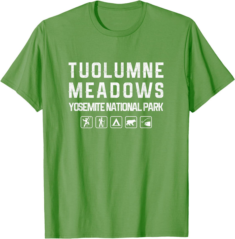 California Shirts Tuolumne Meadows, Yosemite Outdoor T-shirt T-Shirt - Grass Green