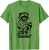 I'm scary before coffee raccoon halloween apparel I'm Scary Before Coffee T-Shirt - Grass Green