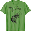 Fathers Day 2019 by Art Reelax Relax with a Reel Fishing Shirt for Dad - Grass Green