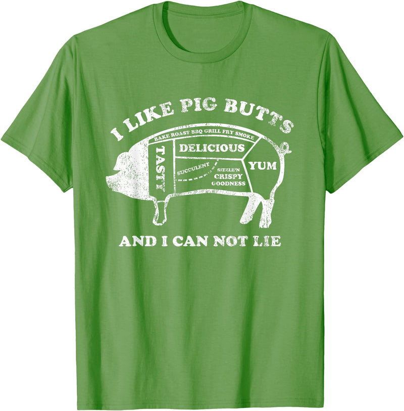 Pink Ink Art Funny I Like Pig Butts And I Can Not Lie T-Shirt T-Shirt - Grass Green