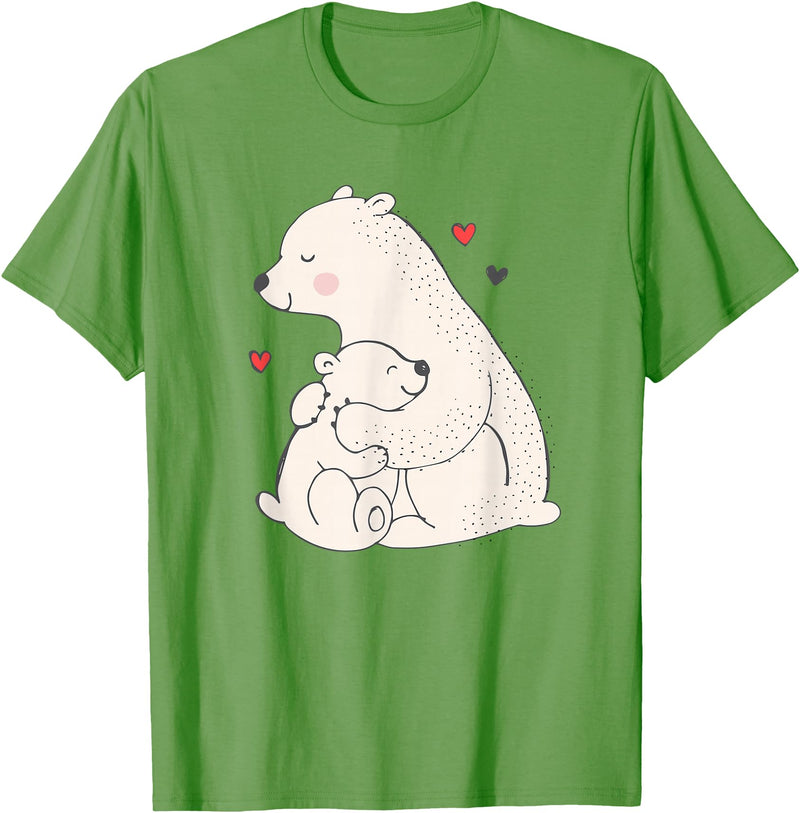 Sassy Southern Charm & Grace Cute & Unique Polar Bear Mama & Baby Cub Love T-Shirt & Gift T-Shirt - Grass Green