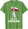 Free Greenland Shirts For Men Women Free Greenland Bear with Flag Greenlanders Kalaallit T-Shirt - Grass Green