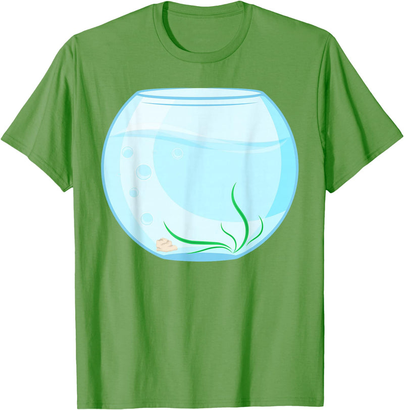 Humours Halloween Fish Bowl Outfits Funny Fish Bowl Costume T-Shirt - Grass Green