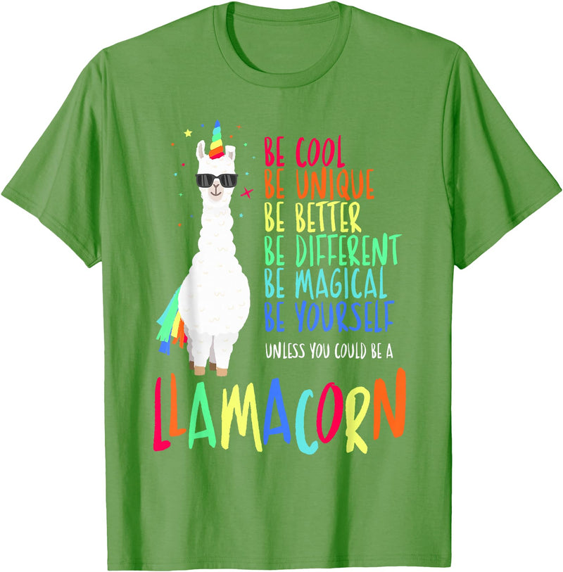 CuisineDuCool Funny Llamacorn - Funny Cute Llama Unicorn T-Shirt - Grass Green
