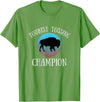 Fluffy Cows Tourist Tossing National Park Apparel Funny Bison Tourist Tossing Champion National Park T-Shirt - Grass Green