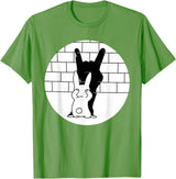 Funny Rabbit Bunny Animal Shadow Puppet T-Shirt in Grass Green