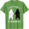 Make Panda Apparel Lets Make A Panda Funny Black Polar Bear T-Shirt - Grass Green