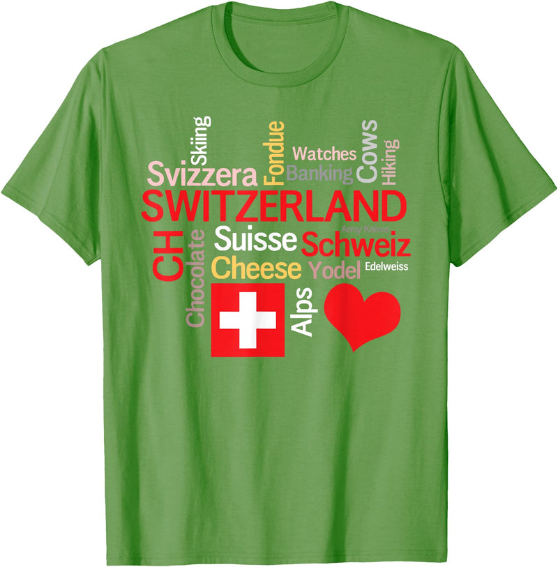 Simply Swiss Why I Love Switzerland T-Shirt - Grass Green