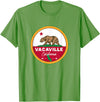 I Love Vacaville California CA Pride Apparel Shop I Love Vacaville California CA Flag and Bear Badge T-Shirt - Grass Green
