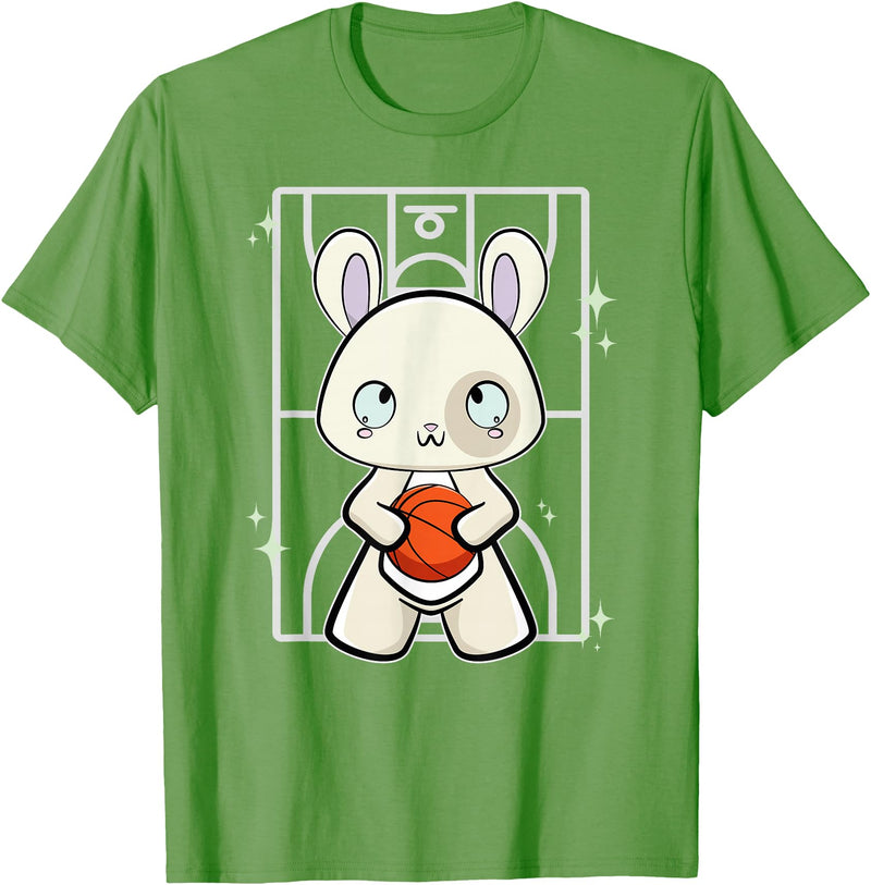 Rabbit with Basketball T-Shirt in Grass Green