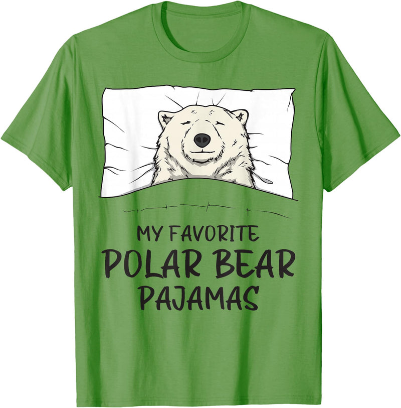 Sleeping & Napping Shirt Gifts Favorite Sleepshirt Favorite Polar Bear Pajamas, Napping Ice Bear Pajama T-Shirt - Grass Green