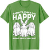 Rabbits Make Me Happy Humans Make My Head Hurt Gift T-Shirt in Grass Green