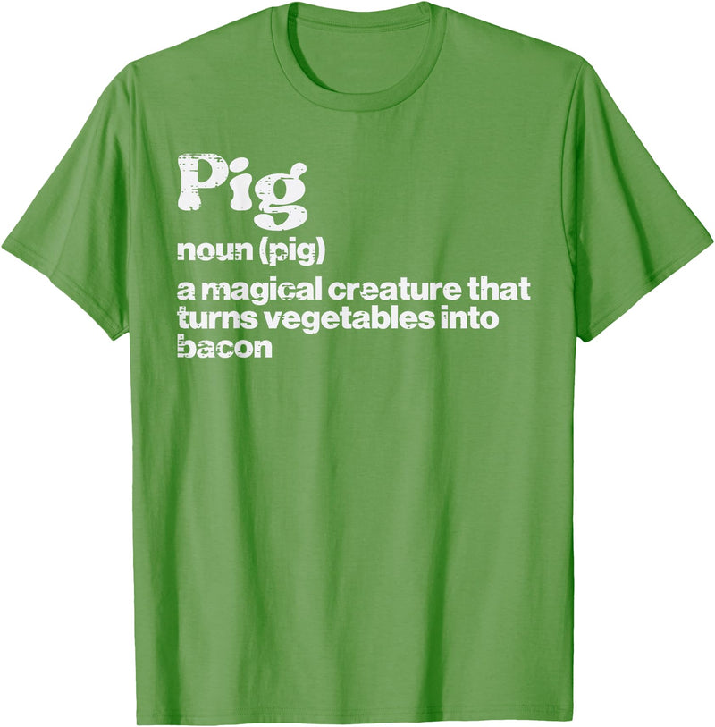 BBQ Barbecue Shirts Men Women Grilling Gifts Pig Definition Bacon Funny Bbq Barbecue Grill Men Women Kids T-Shirt - Grass Green