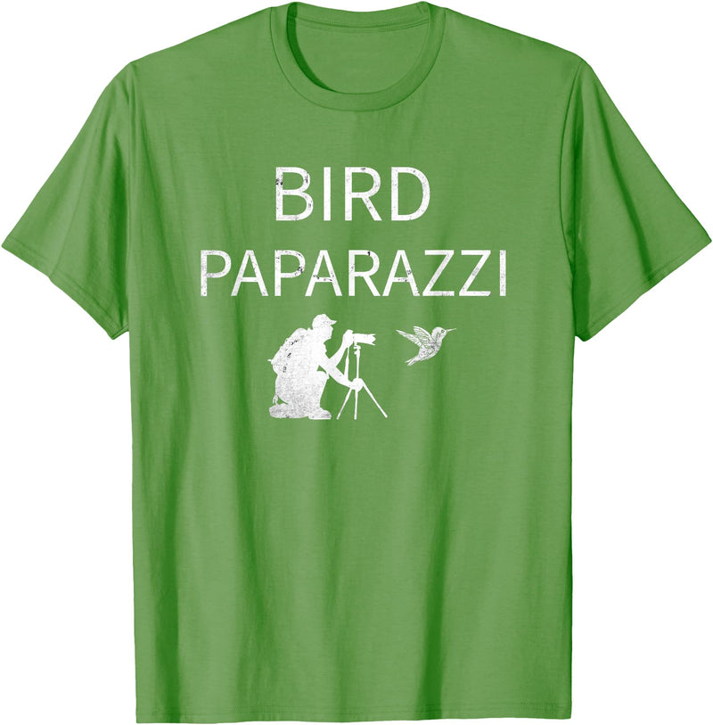Birdwatching | Bird Photographer Gifts Unisex-Adults Black Short Sleeve T-Shirt Small Bird Photography T-Shirt - Grass Green