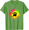 Furry Fandom Shirt by Crush Retro Furry Shirt Rainbow Bear Fursona Wolf Paw Print Gifts T-Shirt - Grass Green