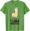 Funny Llama Lover Gifts Llama Whisperer T-Shirt - Grass Green